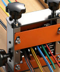 Garosa 6 Channel Wire Stripper Machine For 3 To 17Mm Wires featuring sharp alloy steel blades, knobs, and color-coded wires.