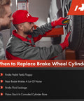 Mechanic inspecting wheel for Rear Drum Brake Wheel Cylinder Kit For Chevrolet Silverado 1500 And GMC Sierra 1500 2009 2013