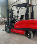 Industrial Grade Custom Heavy Duty Electric Forklift With Hydraulic Sealed Lift Cylinder Crushing Construction Site Materials And Workshop Cargo Moving Workhorse, red design.