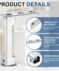 Heavy Duty Zinc Alloy Freezer Door Hinges Replacement Set 2 Pcs With 4 Screws No Fuss Inner Groove Type Fits Refrigerator Freezer Doors 8mm Shaft 25mm Mounting Hole Distance Silver.
