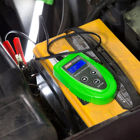 12V Digital Car Battery Tester with 200 to 1200 CCA Load, Handy Diagnostics for Battery Starter and Charging System in use