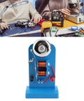 Hands On Electric Bell Demonstration Kit For Physics Classrooms Showcasing Magnetic Effect In A Vertical Design Ideal For Junior And Senior High School Labs Requires DC 3 To 6 Volts with blue vertical base and coils.