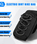 Electric Dirt Bike Bag For Surron LBX Tuttio Soleil 01 Yozma IN10 And Other 72V 48V E Bike Rigs With Spacious Multi Layer Storage For Gear And Tools Snug Stable Fit On Off Road Rides black tail bag
