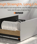 Soft Close Undermount Drawer Slides 12 Inch Full Extension Heavy Duty Workhorse 100 Lbs Capacity Concealed Rails With Rear Mount Brackets For Five Eighths Inch Side Thickness Cabinets Face Frame Or Frameless 1 Pair, cabinet drawer loaded with plates