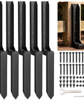 Heavy Duty Fence Post Repair Kit With Five Repair Stakes For Fixing 4x4 And 6x6 Wooden Posts Quick Leaning Post Support No Hassle Post Removal Needed Strengthen Fences Fast With Durable Braces And Screws. Image shows five black steel support stakes, screws, and wrench.