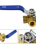 Heavy Duty 3 Way Brass Ball Valve With LT Bore Internal Thread 16 Bar Pressure Rating for water, oil, and gas plumbing installs.