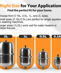Pro Grade 2L Mini Thermal Expansion Tank With Half Inch Male Pipe Thread Tough As Nails Stainless Steel Body Built Different For Water Heater Protection And Zero Friction Pressure Relief In Tight Spots compact sizes comparison