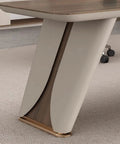 Close-up of Ultimate Sit Stand Desk Boss Level Workstation leg with smooth finish and solid structure.