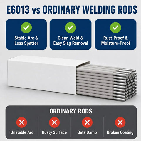 Heavy Duty E6013 Welding Rods 3/32 Inch Diameter By 14 Inches For Carbon Steel Arc Stick Electrodes in comparison display
