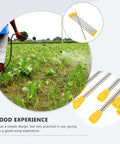 Stainless Steel Garden Sprayer Extension Rod 17.7 Inch Replacement Wand being used for tall plant watering and fertilizing.