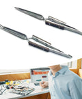 Precision Cross Tip Soldering Tweezers For Hot Welding Electronics Circuit Board Repair Clamps with steel handles on white background.