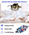 36 Inch Rustic Farmhouse Ceiling Fan With Light And Remote Black Metal Cage Fandelier With Retractable Blades in bedroom setting