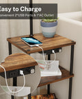 Floor Lamp With Built In Side Table And USB Port And Outlet 2 Pack Modern Bedside Nightstand End Table With Floor Light charging