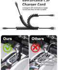 Two Pack 3ft Coiled USB A To USB C Fast Charge Car Cord For iPhone 17 16 15 Plus Pro Max And MacBook Pro vs tangled cables