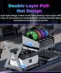 Space Saving Dual Layer 3D Printing Workstand With Pull Out Shelves, 15kg Per Layer, Metal Damping Slides, Anodized Bracket