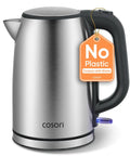 Plastic Free Interior Electric Kettle With 304 Stainless Steel, Easy To Clean, Auto Shutoff And Boil Dry Protection, 1.7L Capacity