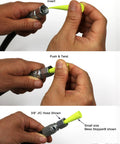 Hydraulic Oil Service Plugs Kit For Unpressurized Systems Round Plug Set inserted into hose showing push and twist action