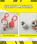 Heavy Duty 3/8 Inch Npt Hydraulic Quick Connect Coupler Set Iso 5675 Carbon Steel Couplings with protective caps for easy connection.