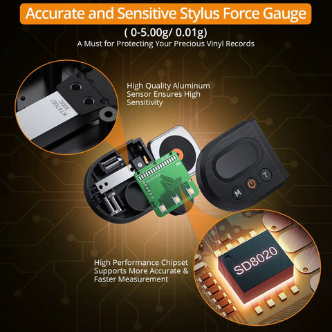 Upgraded Digital Turntable Stylus Force Scale Gauge For Precise Cartridge Tracking And Pro Grade Vinyl Sound Quality Essential Tool To Protect Records And Your Turntable Investment, black digital gauge with aluminum sensor