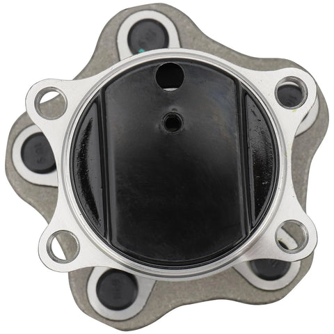 Top view of Pair Rear Wheel Hub And Bearing Assembly With ABS For Nissan Rogue 2008 To 2013 And Rogue Select 2014 To 2015 FWD 5 Lug 4 Bolt Square Flange Left And Right.