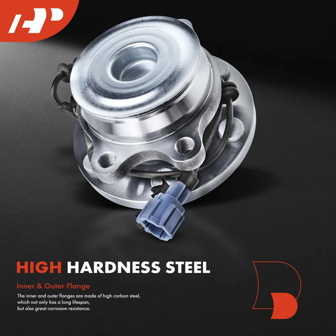 Front Wheel Bearing And Hub Assembly 2 Pack For Nissan Frontier 2005 To 2023, 6 lug design, high hardness steel build.