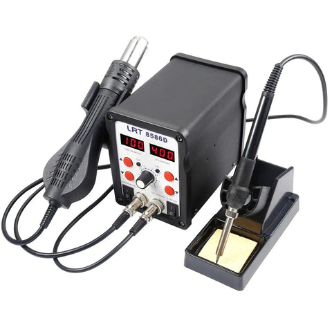 2-In-1 Digital Soldering And Hot Air Rework Station With LED Display and Anti Static Design on tabletop