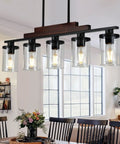 Dining room chandelier with 4 Pack Clear Glass Lamp Shade Cylinders 5.5 Inch High 3.5 Inch Diameter With 1.65 Inch Fitter