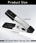 Image showing Durable 2 Inch Mini Spring Clamps with Rubber Tips dimensions: 3.17cm height, 1.16cm width, 5.13cm length.