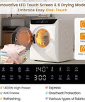 Portable Washer And Dryer Combo Full Automatic Top Load Laundry Pair For Apartments Dorms Smooth Operator Vibe LED touch screen and drying modes.