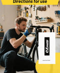 Mechanic adjusting bike with Brake Bleed Kit For Shimano TeKTro TRP Hydraulic Disc Brakes With 120 ML Mineral Oil Fluid manual.