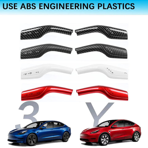 Tesla Model 3 And Model Y Steering Lever Cover Gear Shift Slick Decorative Cover White ABS interior accessory options
