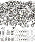 Rock Your Custom Jewelry With This Ultimate 270 Piece Silver Alloy Crafting Kit Featuring 9 Styles Cord End Caps Lobster Clasps Jump Rings And Crimp Beads For Stunning Bracelet Necklace Paracord DIY Creations That Go Viral Anywhere. 270-piece silver alloy jewelry findings set with cord end caps, lobster clasps and jump rings
