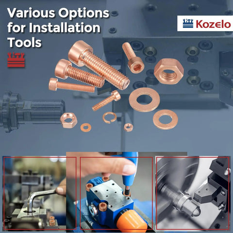 Twenty Piece Socket Head Cap Screw And Nut Kit Featuring M4 X 10MM Threads Crafted From Tough As Nails Red Copper for installation tools.