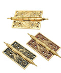 5-Inch European-Style Copper Door Hinge For Cabinets And Rooms, Thick Retro Antique Gold Finish, three color variations shown
