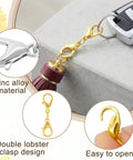 20 Pcs Double End Lobster Clasp Set For DIY Jewelry Making, Necklace Extender And Bracelet Extender Clips In Gold And Silver, Zinc Alloy Construction, Replacement Clasps For Women, Great For DIY Bling And Built To Last shown attached to keychain