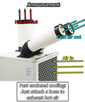 Heavy Duty Mobile Air Conditioner Brings The Cool With A Major 15400 BTU Punch For Rapid Spot Cooling, showing air flow directions.