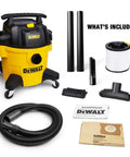 4 Peak HP 6 Gallon Wet And Dry Shop Vacuum With Blower Function For Heavy Duty Cleanup Portable Vacuum For Home Garage And Workshop