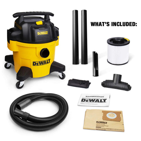 4 Peak HP 6 Gallon Wet And Dry Shop Vacuum With Blower Function For Heavy Duty Cleanup Portable Vacuum For Home Garage And Workshop