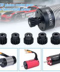 Beefed Up 32P Pinion Gear Set For RC Cars 15T 16T 17T 18T 19T With 5mm Bore Metal Construction shown with RC car motors