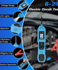 Versatile 6V 12V 24V Automotive Circuit Tester For Cars And Trucks, Fast Short Circuit Finder And Fuse Voltage Tester Light, Continuity Checker, No Guesswork Electric Diagnostic Tool That Makes Car Troubles A Breeze On The Go Blue, 6-24V display