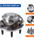 Front Wheel Bearing Hub Assembly Fits GM Full Size Trucks And SUVs Including Silverado 1500, Silverado 1500 LD, Suburban, Tahoe