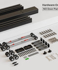 72 Inch Bypass Sliding Closet Door Hardware Track Kit In Heavy Duty Aluminum With Soft Close For Barn Doors components