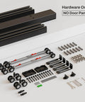 96-Inch Bypass Sliding Closet Door Hardware Track Kit For Soft Close Barn Doors, heavy duty aluminum, hardware only.