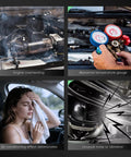 Straight Shot Engine Cooling Fan Assembly Compatible With Buick Verano 2.4L And Chevy Cruze 1.4L 1.8L shown in engine overheating images.