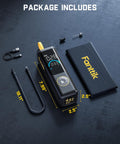 X9 Apex Portable Tire Inflator Cordless Pump With 150 PSI Lightning Fast 35 Second Inflation Built In Light And Power Bank display