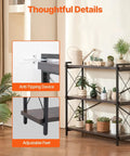 Three Tier Vintage Industrial Metal Open Storage Bookcase Dope Freestanding Rustic Display Shelving Unit with plants and decor