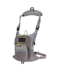 Fall River Fishing Chest Pack With Front Workstation, fits up to two tackle or fly boxes, front view.