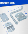Top Shelf Galvanized Steel Trailer Gate Latch Hardware Four Piece Set With Curved Plates Handles And Side Brackets size dimensions 4.6 inch latch 3 inch plates