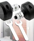 Two Pack Sliding Gate Opener Magnets With Installation Wrench For Magnetic Limit Switches, durable plastic housing, shown in use