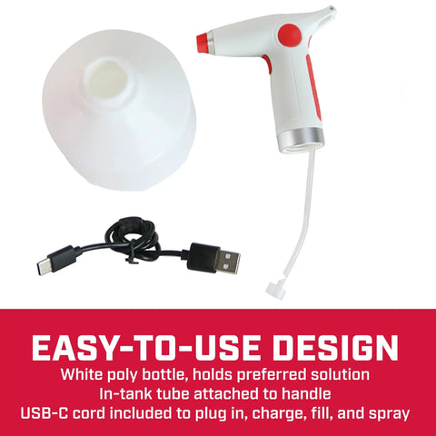 USB C Battery Powered Plant Sprayer 1 Liter Portable Electric Mister for Indoor and Outdoor Plants, disassembled view.